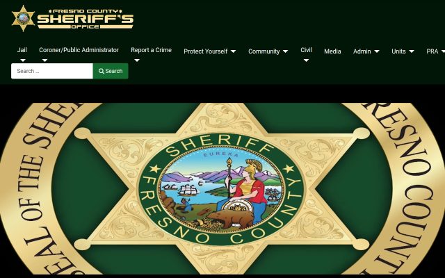 Screenshot of Fresno County Jail website