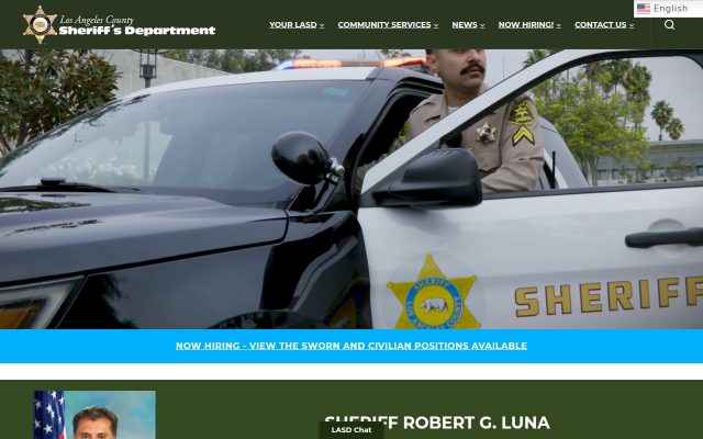 Screenshot of Twin Towers Correctional Facility website