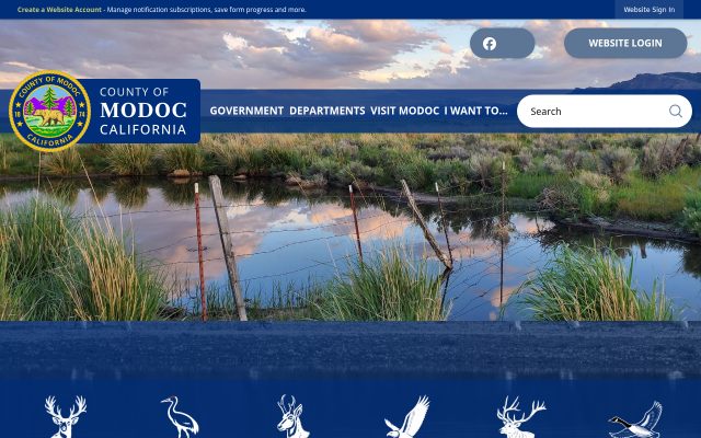 Screenshot of Modoc County Jail website