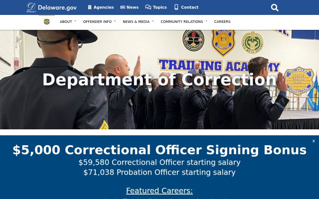 Screenshot of Howard R. Young Correctional Institution website