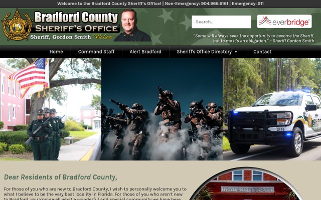 Screenshot of Bradford County Jail website