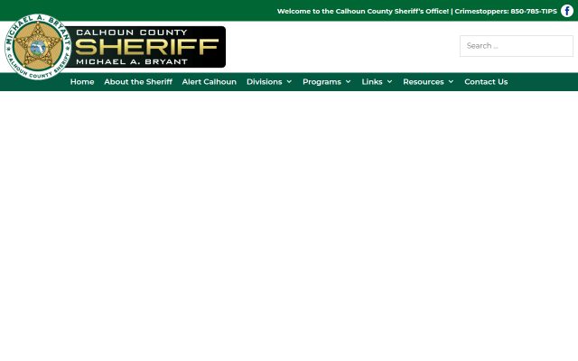 Screenshot of Calhoun County Jail website
