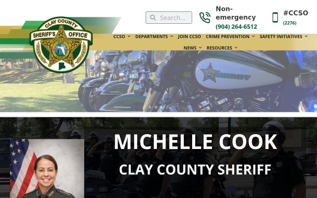 Screenshot of Clay County Jail website