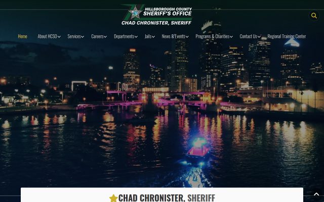 Screenshot of Hillsborough County Orient Road Jail website