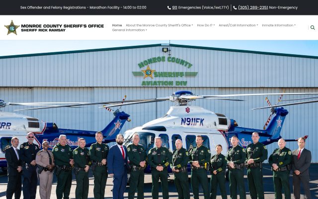 Screenshot of Monroe County Detention Center website