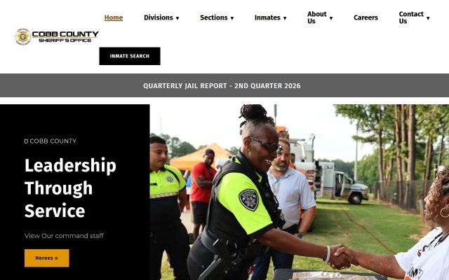 Screenshot of Cobb County Adult Detention Center website