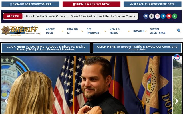 Screenshot of Douglas County Jail website