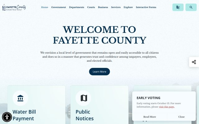 Screenshot of Fayette County Jail website