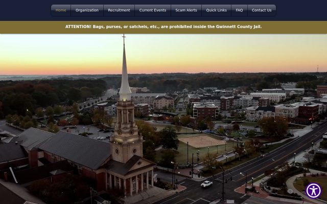 Screenshot of Gwinnett County Jail website