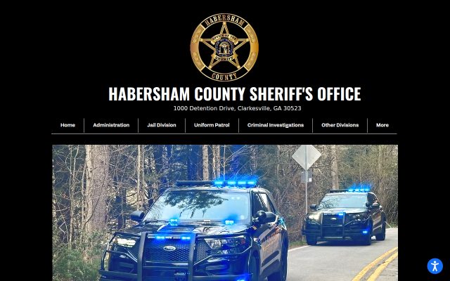 Screenshot of Habersham County Detention Center website
