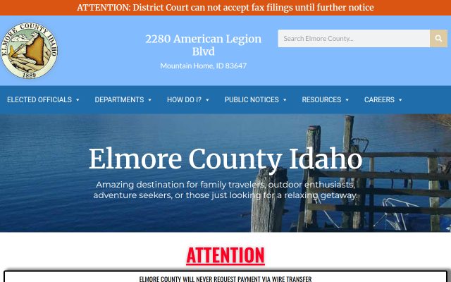 Screenshot of Elmore County Detention Center website