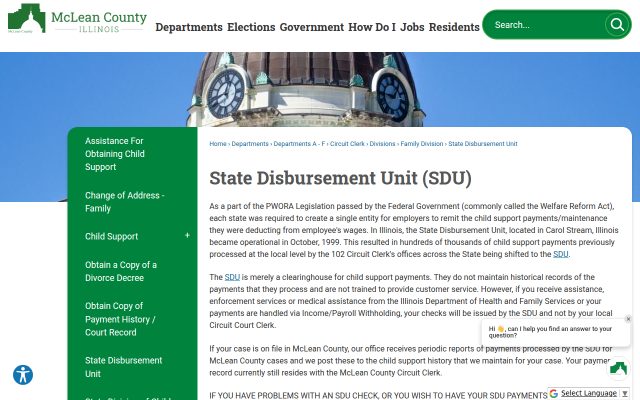 Screenshot of McLean County Jail website