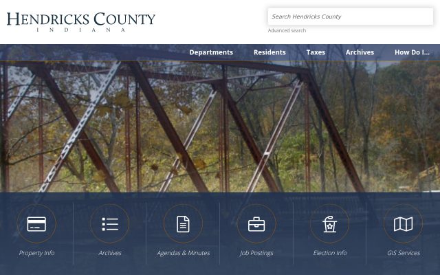 Screenshot of Hendricks County Jail website