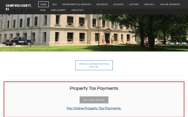 Screenshot of Crawford County Jail website