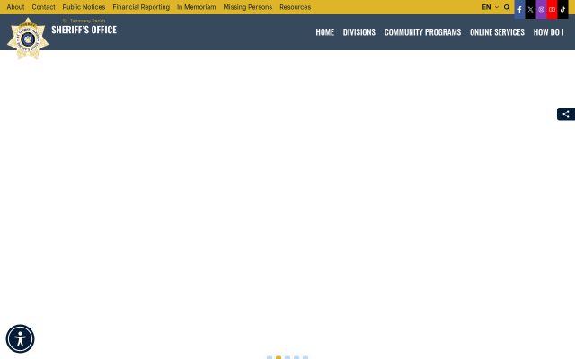 Screenshot of St. Tammany Parish Jail website