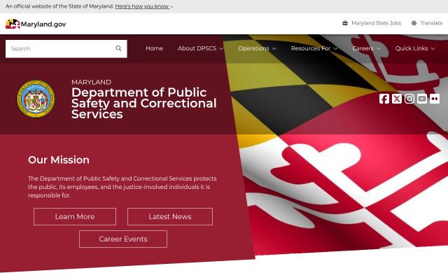 Screenshot of Baltimore City Central Booking and Intake Center website