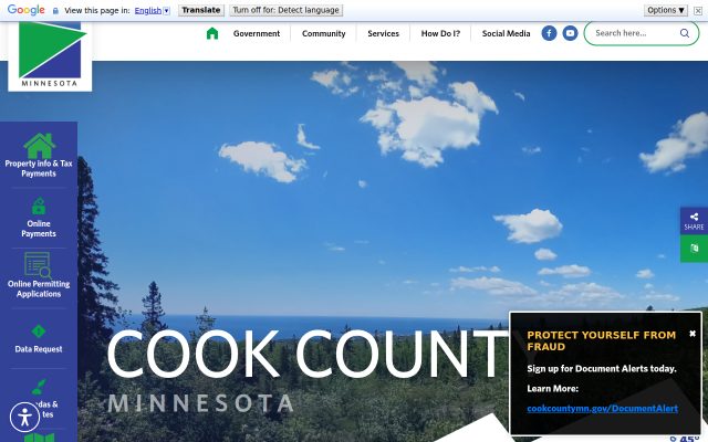 Screenshot of Cook County Jail website