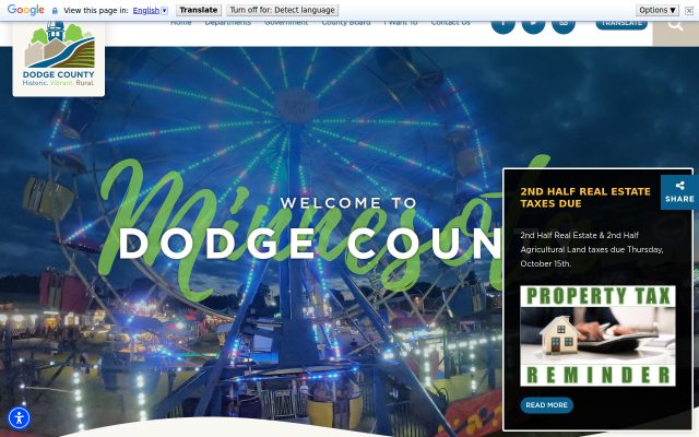 Screenshot of Dodge County Detention Center website