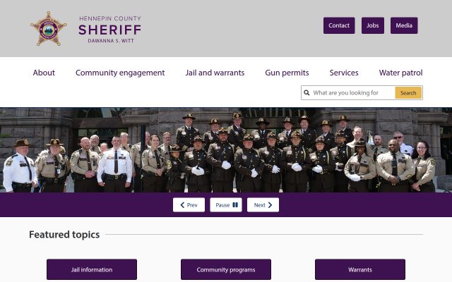 Screenshot of Hennepin County Adult Detention Center website