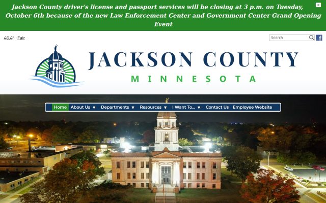 Screenshot of Jackson County Jail website