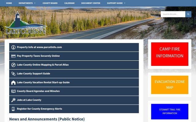 Screenshot of Lake County Jail website