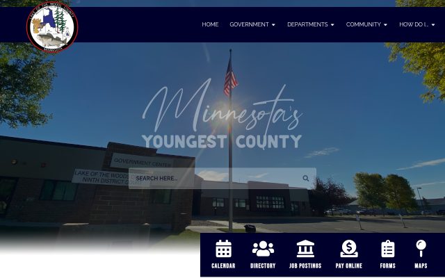 Screenshot of Lake of the Woods County Jail website