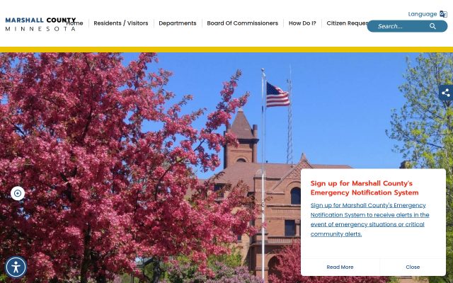 Screenshot of Marshall County Jail website
