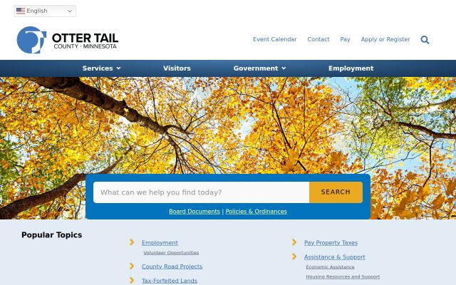 Screenshot of Otter Tail County Jail website