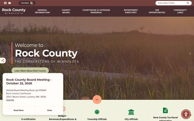 Screenshot of Rock County Jail website