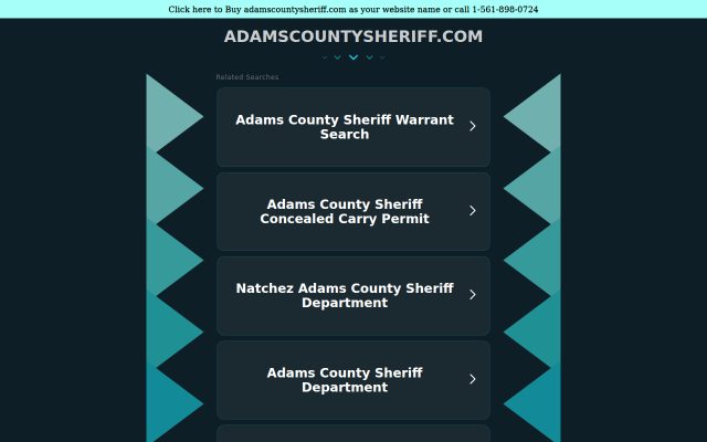 Screenshot of Adams County Jail website