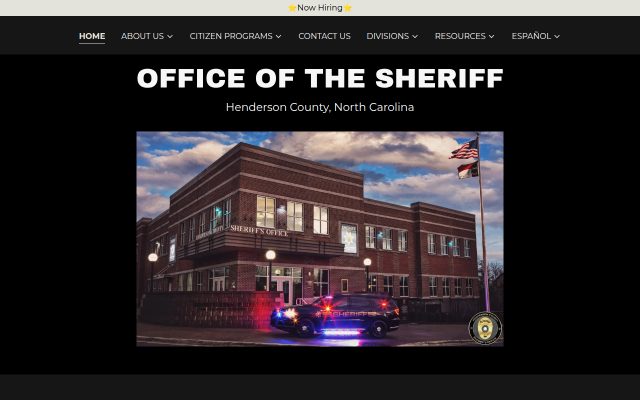 Screenshot of Henderson County Detention Center website