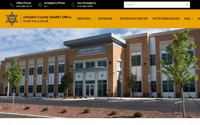 Screenshot of Johnston County Detention Center website