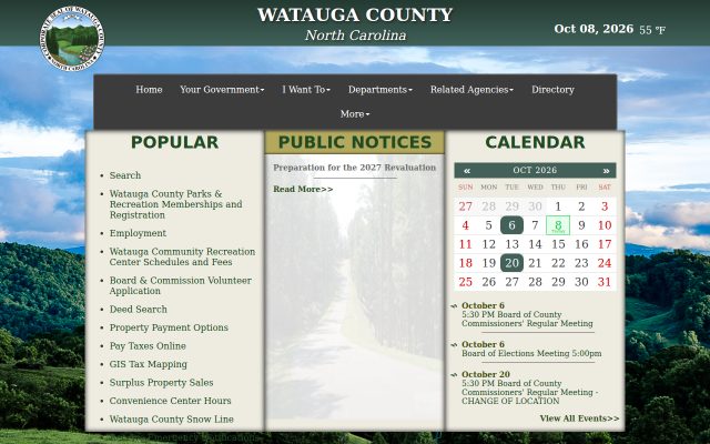 Screenshot of Watauga County Detention Center website
