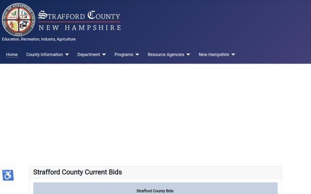 Screenshot of Strafford County Department of Corrections website