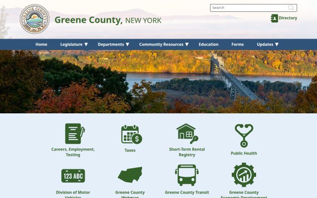 Screenshot of Greene County Jail website