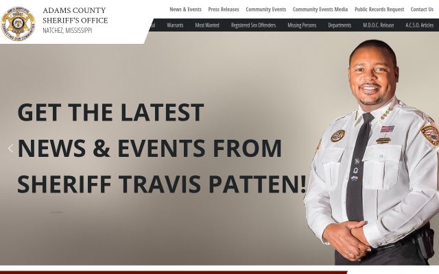 Screenshot of Adams County Jail website