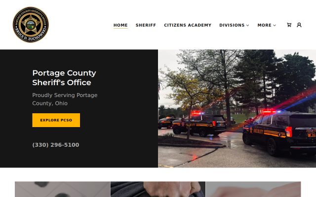 Screenshot of Portage County Jail website
