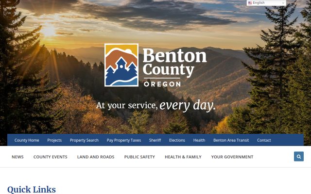 Screenshot of Benton County Jail website