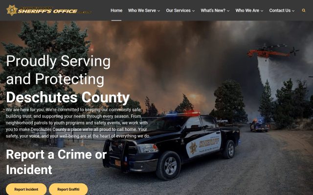 Screenshot of Deschutes County Adult Jail website