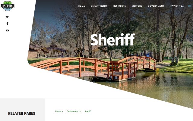 Screenshot of Josephine County Jail website