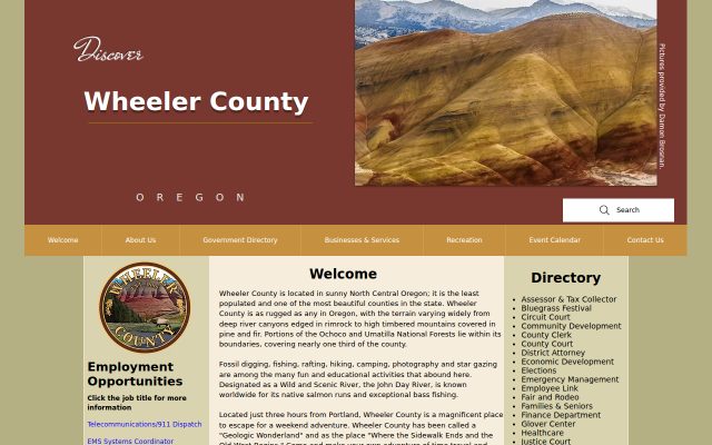 Screenshot of Wheeler County Jail website