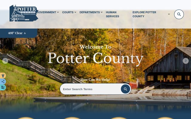 Screenshot of Potter County Jail website