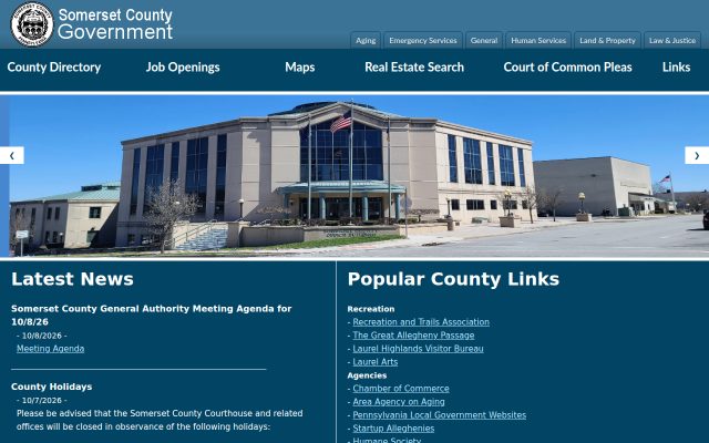 Screenshot of Somerset County Jail website