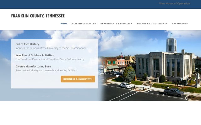 Screenshot of Franklin County Jail website