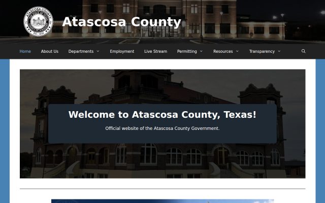 Screenshot of Atascosa County Jail website
