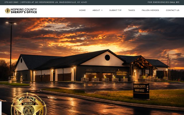Screenshot of Hopkins County Jail website