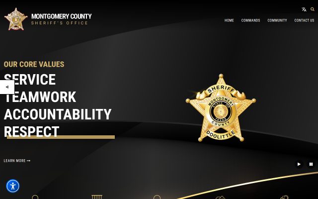 Screenshot of Montgomery County Jail website