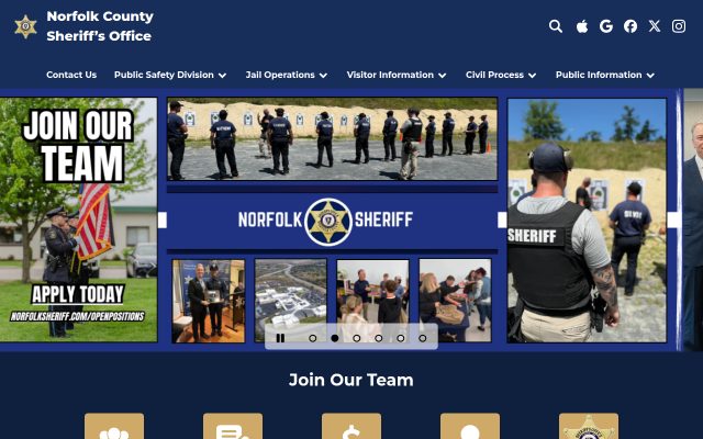 Screenshot of Norfolk City Jail website