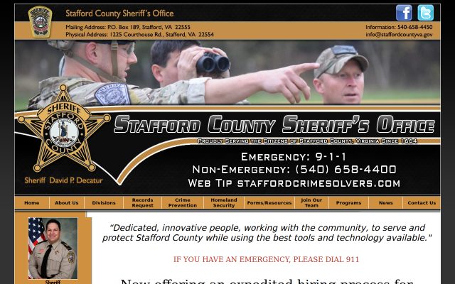 Screenshot of Rappahannock Regional Jail website