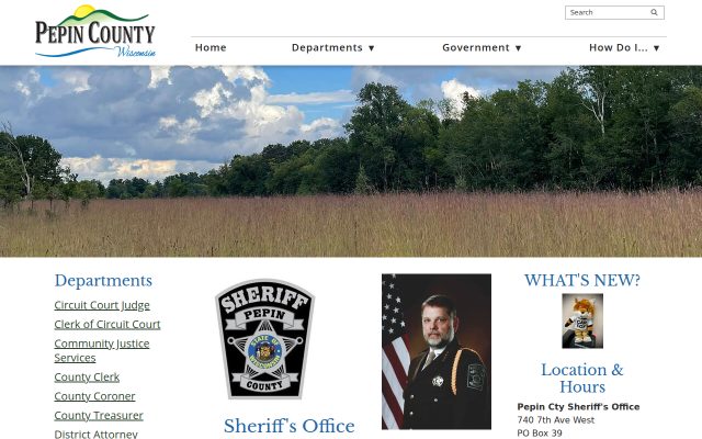 Screenshot of Pepin County Jail website